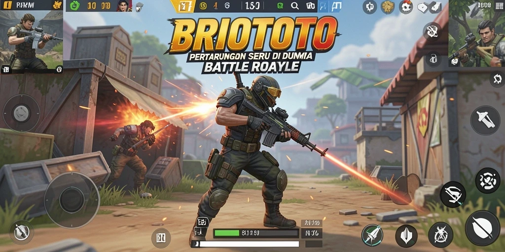 Tampilan gameplay seru BRIOTOTO di arena Battle Royale.