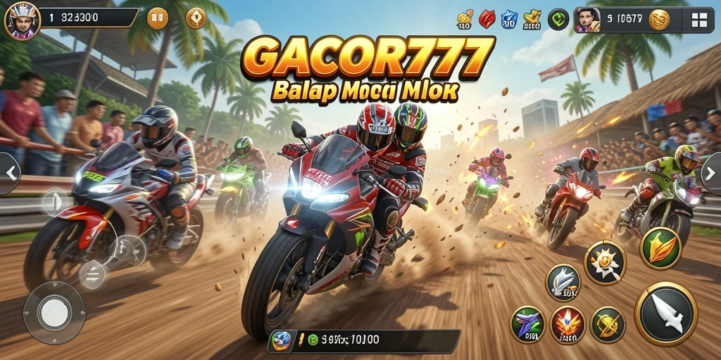 Gameplay seru GACOR777 dengan aksi balap motor yang mendebarkan.
