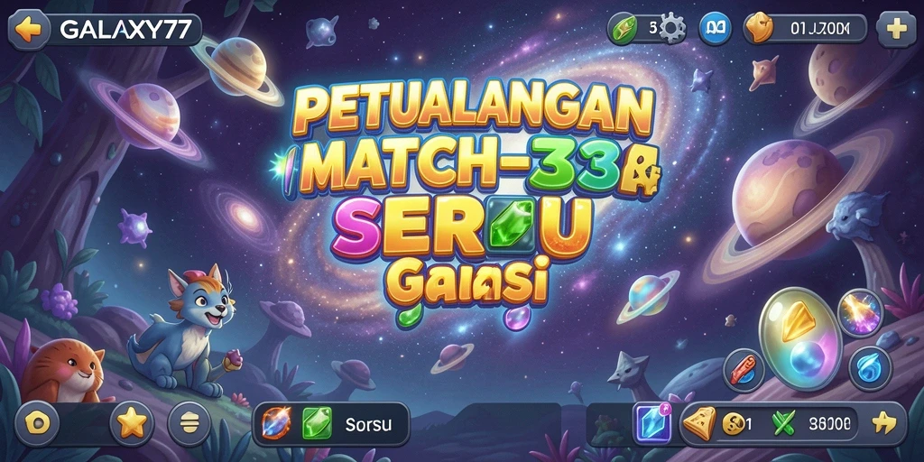 Tangkapan layar permainan GALAXY77 dengan grafis warna-warni yang menarik.