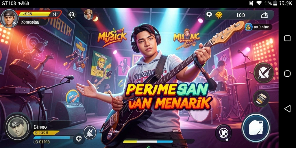 Menampilkan gameplay musik yang seru dan interaktif.