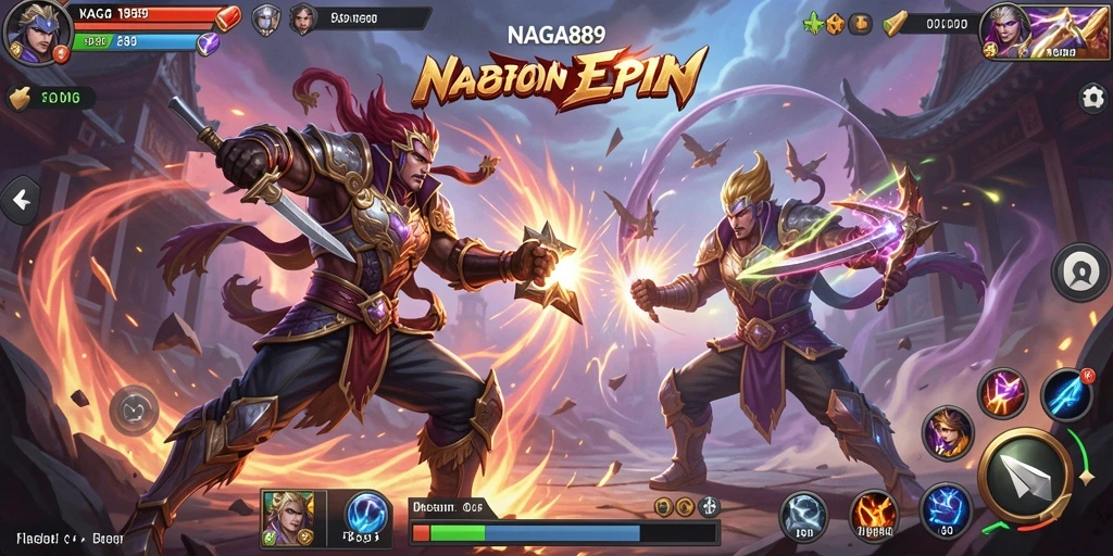 Tampilan screenshot NAGA889 menampilkan aksi pertarungan yang intens dan karakter yang dinamis.