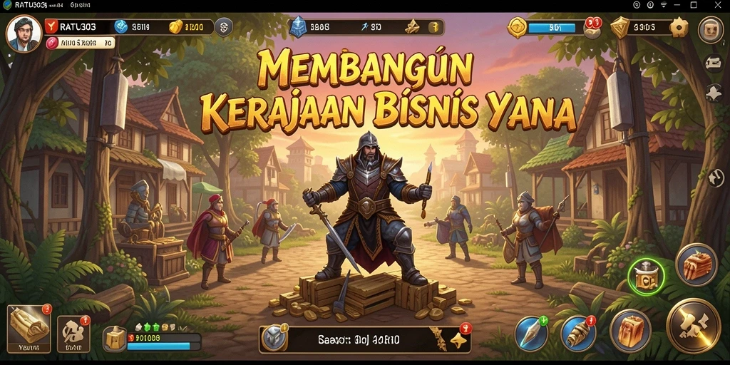 Tampilan gameplay RATU303 yang menampilkan keseruan membangun bisnis.