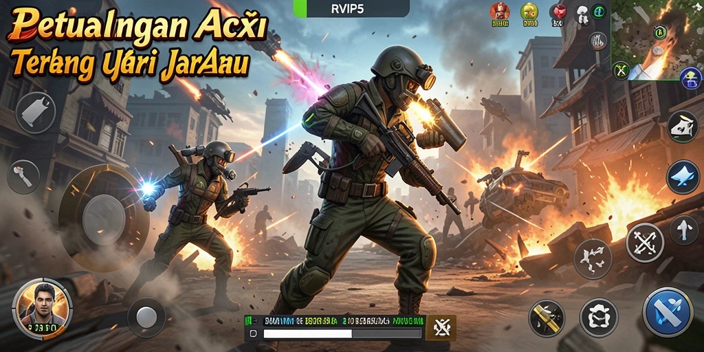 Tampilan mendebarkan dari gameplay RVIP5 dengan aksi yang cepat.