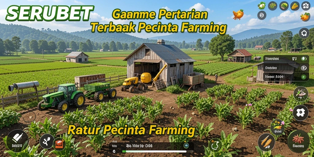 Screenshot SERUBET menampilkan keseruan gameplay bertani dengan tanaman yang subur.