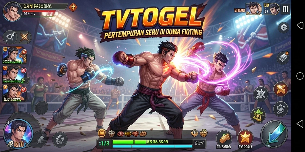Screenshot TVTOGEL menampilkan pertarungan seru antara karakter-karakter kuat.