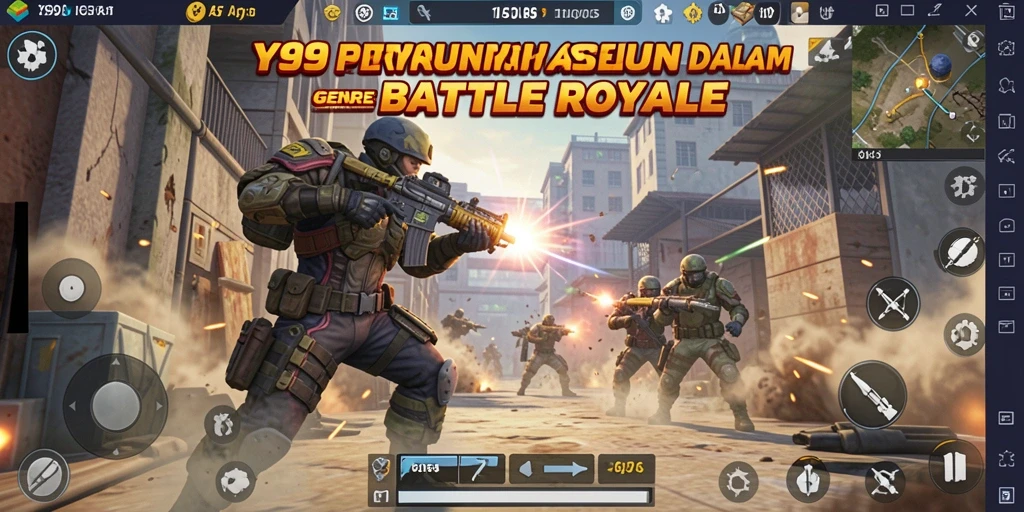 Screenshot Y89 menampilkan aksi seru dalam pertempuran Battle Royale.